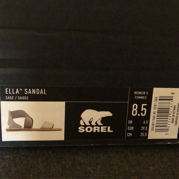 Sorel Ella Sandals, Sz. 8.5/Sage Green - Picture 5 of 5